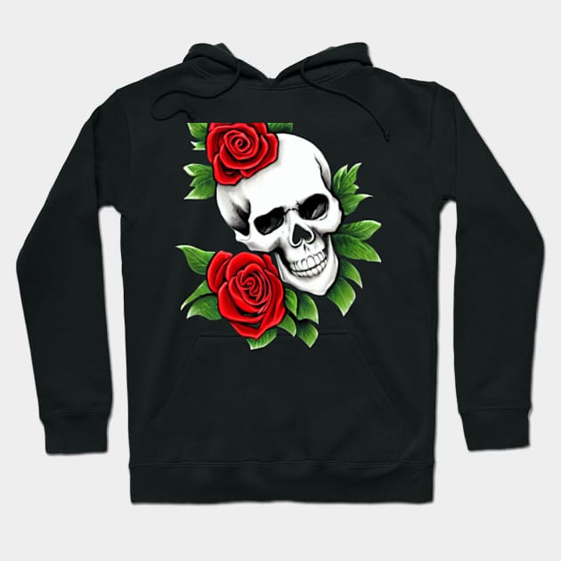 Skull And Roses Hoodie by divawaddle